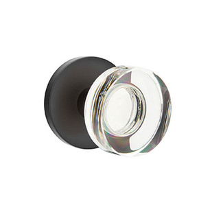 Emtek 5059-MDC-US19 Modern Disc Door Knob Dummy Set With Disk Rosette Flat Black