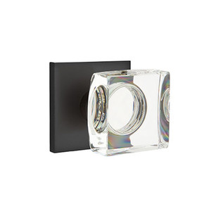 Emtek 5110-MSC-US19 Modern Square Door Knob Passage Set With Square Rosette Flat Black