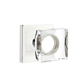 Emtek 5050-MSC-US26 Modern Square Door Knob Dummy Set With Square Rosette Polished Chrome