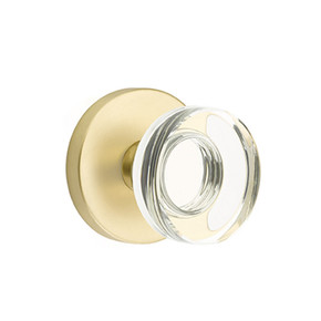 Emtek 5209-MDC-US4 Modern Disc Door Knob Privacy Set With Disk Rosette Satin Brass
