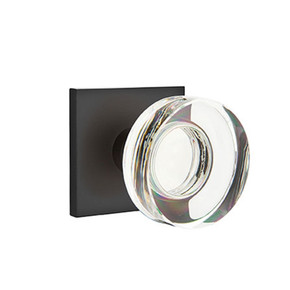 Emtek 5210-MDC-US19 Modern Disc Door Knob Privacy Set With Square Rosette Flat Black