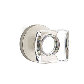 Emtek 5209-MSC-US15 Modern Square Door Knob Privacy Set With Disk Rosette Satin Nickel