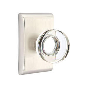 Emtek 5211-MDC-US15 Modern Disc Door Knob Privacy Set With Neos Rosette Satin Nickel