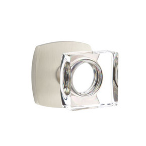 Emtek 5316-MSC-US15 Modern Square Door Knob Passage Set With Urban Modern Rosette Satin Nickel