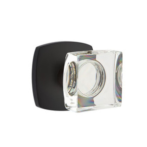 Emtek 5316-MSC-US19 Modern Square Door Knob Passage Set With Urban Modern Rosette Flat Black