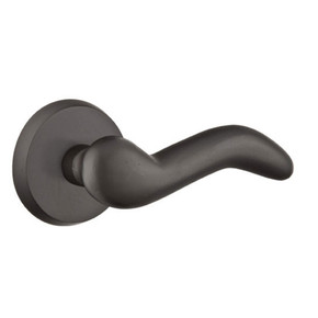 Emtek 7106-CD-FB Cody Sandcast Bronze Door Lever Passage Set With #2 Rosette Flat Black Bronze