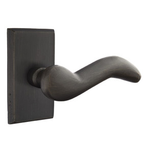 Emtek 7204-CD-MB Cody Sandcast Bronze Door Lever Privacy Set With #3 Rosette Medium Bronze