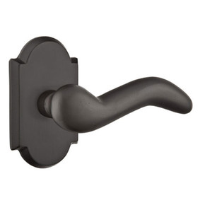 Emtek 7208-CD-FB Cody Sandcast Bronze Door Lever Privacy Set With #1 Rosette Flat Black Bronze