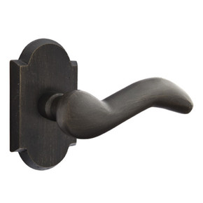 Emtek 7208-CD-MB Cody Sandcast Bronze Door Lever Privacy Set With #1 Rosette Medium Bronze
