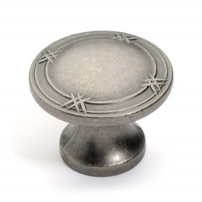 Dynasty Hardware K-4001-AN Ribbon and Reed Cabinet Knob, Antique Nickel