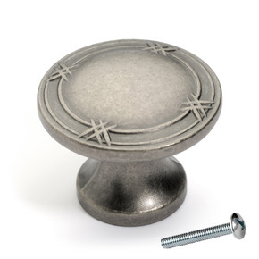 Dynasty Hardware K-4001-AN Ribbon and Reed Cabinet Knob, Antique Nickel