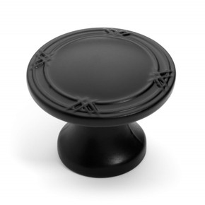 Dynasty Hardware K-4001-FB Ribbon and Reed Cabinet Knob, Flat Black