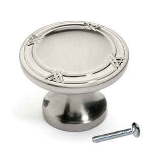 Dynasty Hardware K-4001-SN Ribbon and Reed Cabinet Knob, Satin Nickel