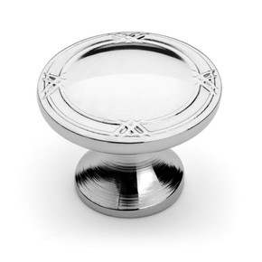 Dynasty Hardware K-4001-26 Ribbon and Reed Cabinet Hardware Knob, Polished Chrome