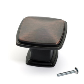 Dynasty Hardware K-81091-10B Cabinet Knob 1-1/4-Inch Square, Oil Rubbed Bronze