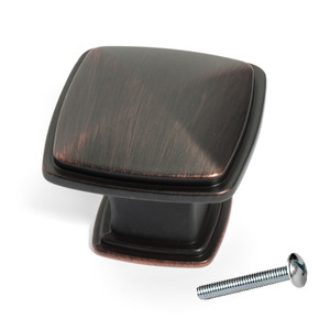 Dynasty Hardware K-81091-12P Cabinet Knob 1-1/4-Inch Square, Aged Oil Rubbed Bronze