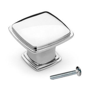 Dynasty Hardware K-81091-26 Cabinet Knob 1-1/4-Inch Square, Polished Chrome