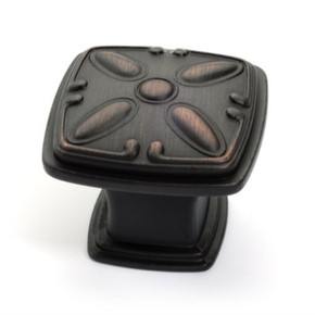 Dynasty Hardware K-81093-10B Square Design Cabinet Knob, Oil Rubbed Bronze