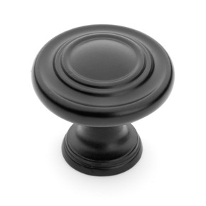 Dynasty Hardware K-81295-FB Three Ring Cabinet Knob, Flat Black