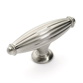 Dynasty Hardware K-8618-SN Fluted Cabinet Knob, Satin Nickel
