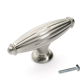 Dynasty Hardware K-8618-SN Fluted Cabinet Knob, Satin Nickel