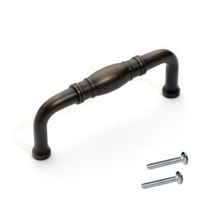 Dynasty Hardware P-80290-10B Barrel Cabinet Hardware Pull, Oil Rubbed Bronze