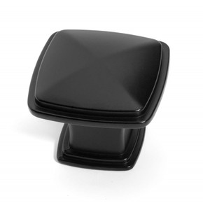 Dynasty Hardware K-81091-FB Cabinet Knob 1-1/4-Inch Square, Flat Black