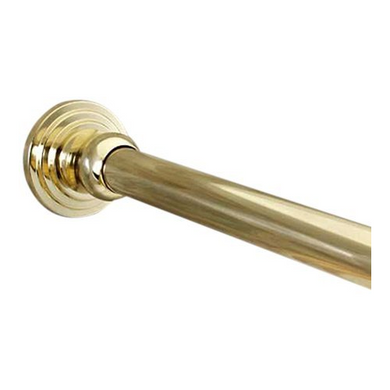Dynasty Hardware SR60-PB 1-Inch Diameter Shower Curtain Rod And Mounting Brackets, 60-Inch, Polished Brass