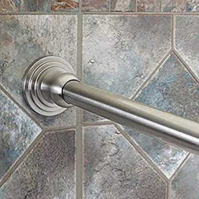 Dynasty Hardware SR60-SN 1-Inch Diameter Shower Curtain Rod and Mounting Brackets, 60-Inch, Satin Nickel