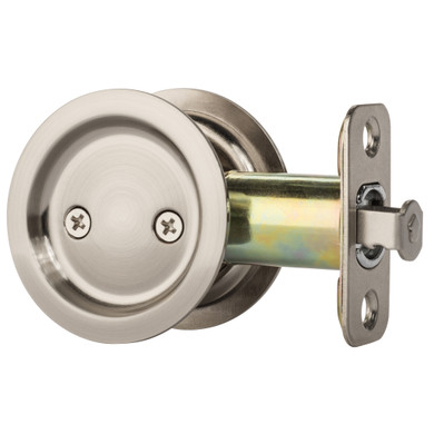 Dynasty Hardware Round Hall/Closet Passage Pocket Door Latch Satin NIckel