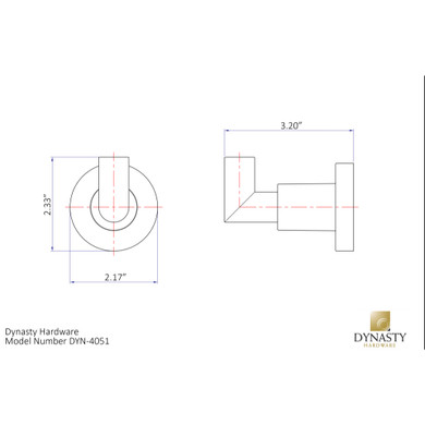 Dynasty Hardware 4051-CM Manhattan Robe Hook Polished Chrome