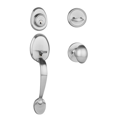 Dynasty Hardware COL-ASP-100-15 Colorado Front Door Handleset, Satin Nickel with Aspen Knob