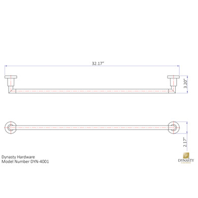 Dynasty Hardware 4001-ORB Manhattan 30" Single Towel Bar Oil Rubbed Bronze