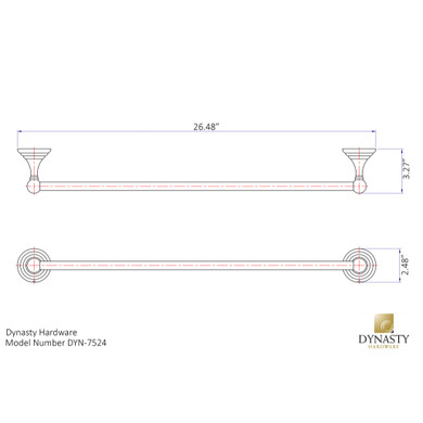Dynasty Hardware 7524-ORB Bel-Air 24" Single Towel Bar Oil Rubbed Bronze