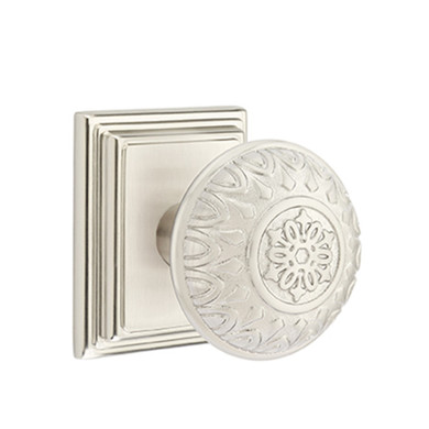 Emtek 8161-LN-US15 Lancaster Door Knob Passage Set With Wilshire Rosette Satin Nickel