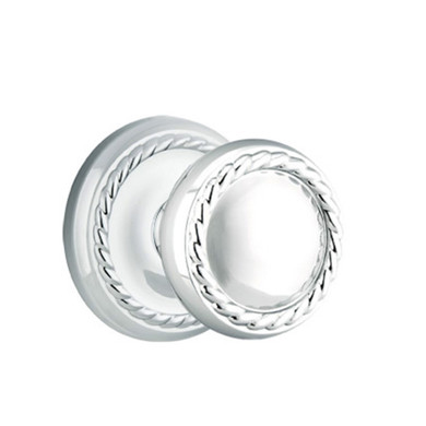 Emtek 8051-RBK-US26 Ribbon & Reed Door Knob Dummy Set With Rope Rosette Polished Chrome