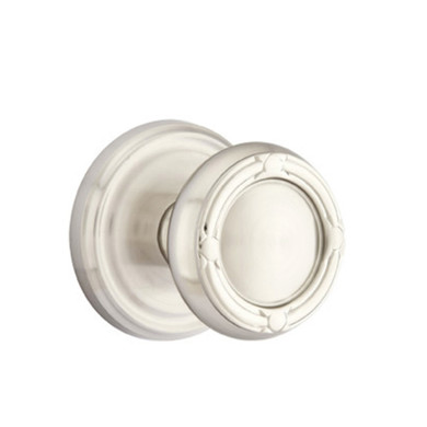 Emtek 8200-RBK-US15 Ribbon & Reed Door Knob Privacy Set With Regular Rosette Satin Nickel