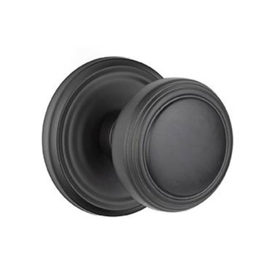 Emtek 8050-NW-US19 Norwich Door Knob Dummy Set With Regular Rosette Flat Black