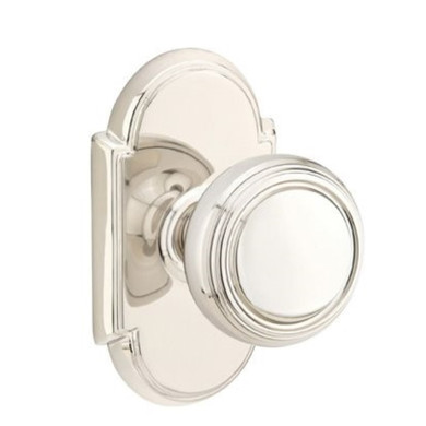 Emtek 8058-NW-US14 Norwich Door Knob Dummy Set With #8 Rosette Polished Nickel