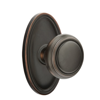 Emtek 8520-NW-US10B Norwich Door Knob Dummy Set With Oval Rosette Oil Rubbed Bronze