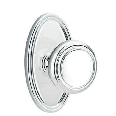 Emtek 8520-NW-US26 Norwich Door Knob Dummy Set With Oval Rosette Polished Chrome