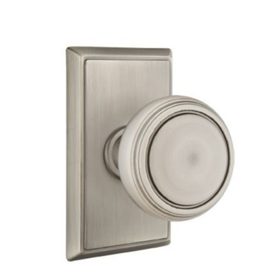 Emtek 8121-NW-US15A Norwich Door Knob Passage Set With Rectangular Rosette Pewter