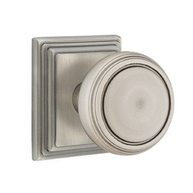 Emtek 8561-NW-US15A Norwich Door Knob Dummy Set With Wilshire Rosette Pewter