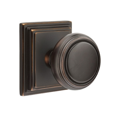 Emtek 8161-NW-US10B Norwich Door Knob Passage Set With Wilshire Rosette Oil Rubbed Bronze