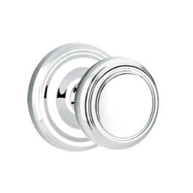Emtek 8200-NW-US26 Norwich Door Knob Privacy Set With Regular Rosette Polished Chrome