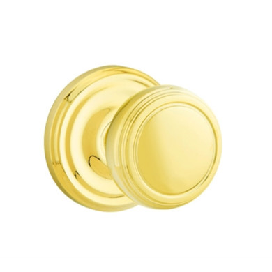 Emtek 8200-NW-US3 Norwich Door Knob Privacy Set With Regular Rosette Polished Brass