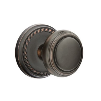 Emtek 8201-NW-US10B Norwich Door Knob Privacy Set With Rope Rosette Oil Rubbed Bronze