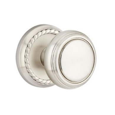 Emtek 8201-NW-US15 Norwich Door Knob Privacy Set With Rope Rosette Satin Nickel