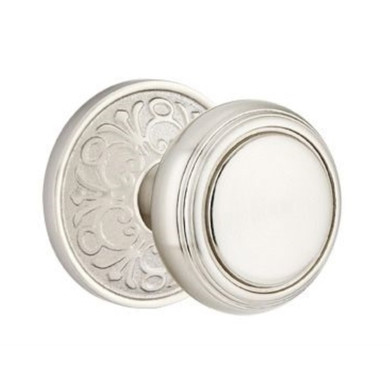 Emtek 8206-NW-US15 Norwich Door Knob Privacy Set With Lancaster Rosette Satin Nickel
