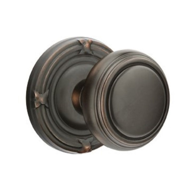 Emtek 8207-NW-US10B Norwich Door Knob Privacy Set With Ribbon & Reed Rosette Oil Rubbed Bronze